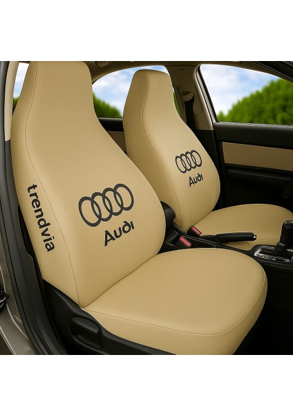 Audi Bej Ön ve Arka Koltuk Kılıfı Takımı Penye Oto Kılıf Servis Tipi Uyumlu