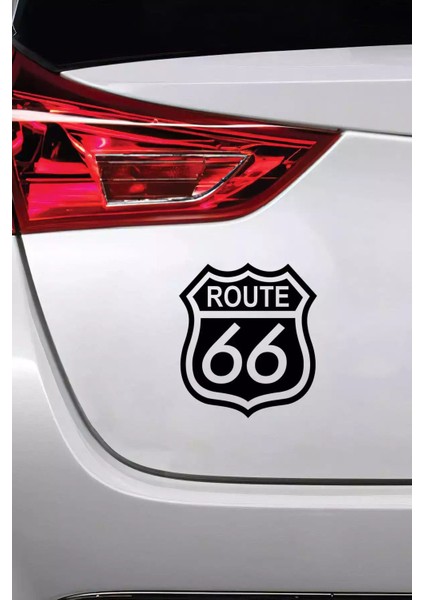 Route 66 Amblem Sticker Oto Motor Laptop Duvar Folyo Sticker 15 x 16 cm modelleri