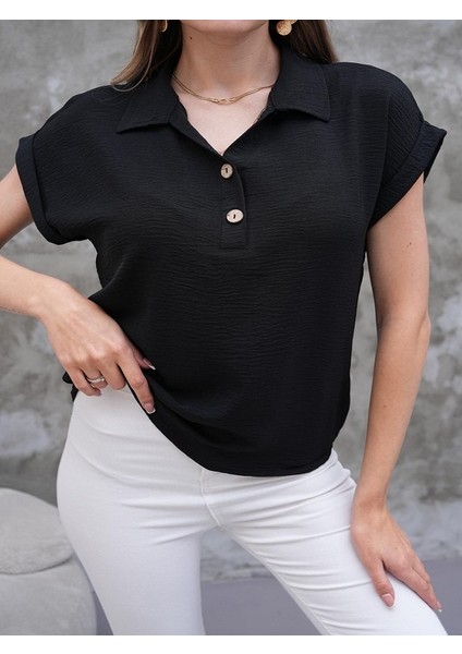 Aerobin Kumaş Düğme Detaylı Bluz modelleri