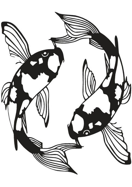 Japon Balıkları Sticker 20 x 24 cm