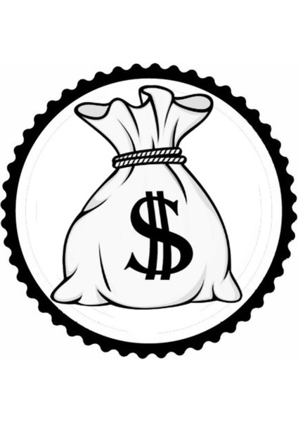 Bir Çuval Dolar Tasarım Sticker 20 x 20 cm