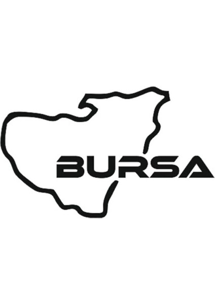 Bursa Il Haritası Oto Cam Sticker 14 x 8 cm
