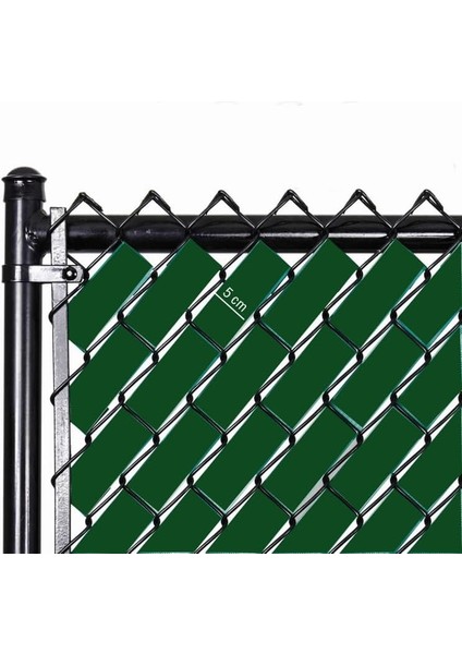 Örgü Tel Koruma, Kapatma, Gizlilik Bantları, Pvc Çit Şeridi (50 Metre) (5cm, Yeşil)
