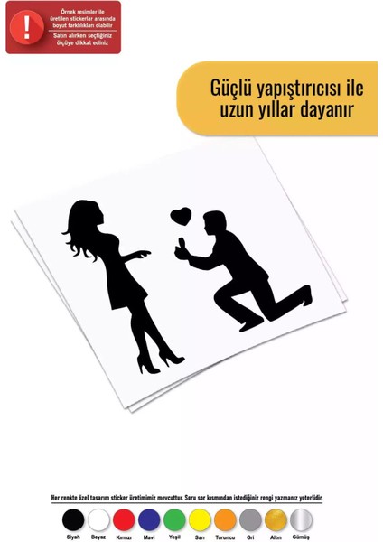 Evlilik Teklifi - Araç, Oto, Laptop, Duvar Uyumlu Sticker 30*30 cm