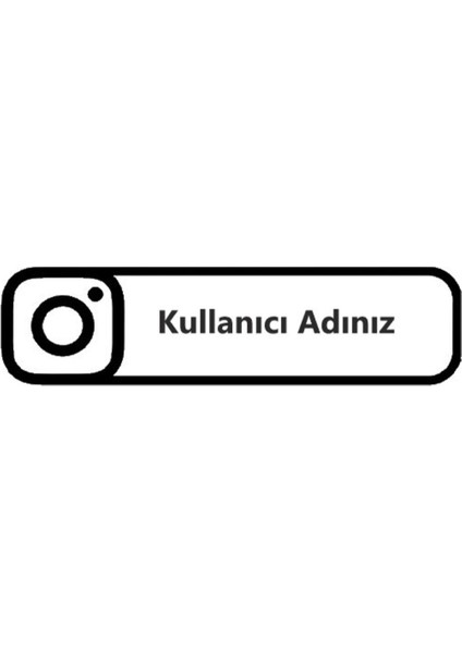 Instagram Logo Kişiye Özel Hesap Ismi Sticker 26 x 7 cm