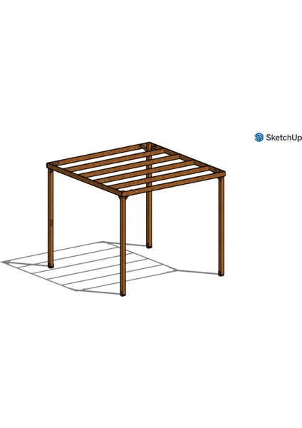 Ahşap 250X250 cm Smart Pergole Tente Çardak, Şık ve Dayanıklı Dış Mekan Koruma Ürünü modelleri