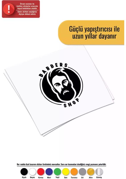 Barbers Shop Sticker Oto Motor Laptop Duvar Folyo Sticker 10X11 cm