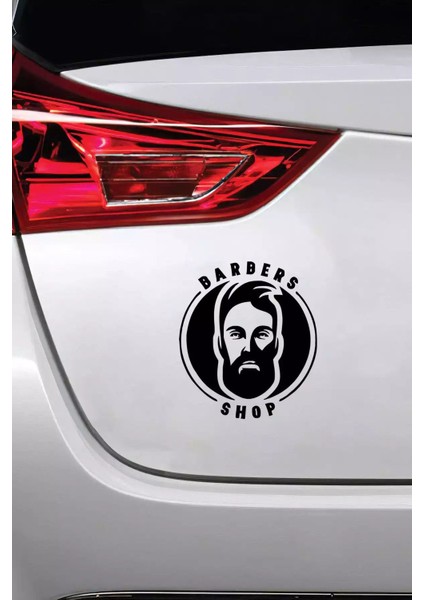 Barbers Shop Sticker Oto Motor Laptop Duvar Folyo Sticker 10X11 cm modelleri