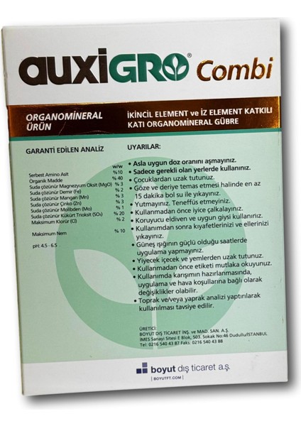 Auxigro Combi 200 gr Iz Element Katkılı Katı Organomineral Gübre fiyatları