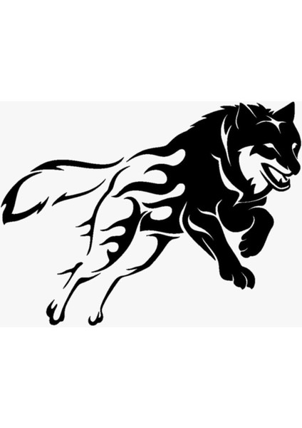 BYR002 Alevli Kurt Oto Motor Laptop Duvar Folyo Sticker 40X28 cm [efsngrck]