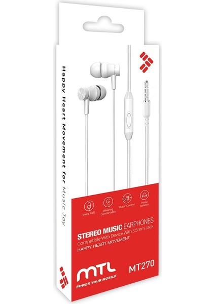 Reno3 Uyumlu Tak Çalıştır Stero 3.5mm Jack Kulaklık MT-A270 fiyatları