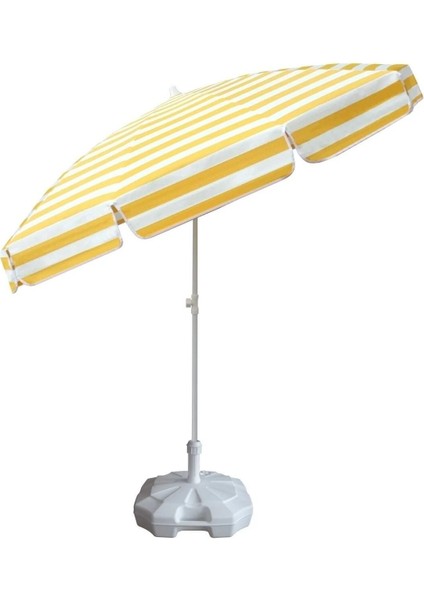 Çizgili 200 cm Çaplı Plaj Şemsiyesi ve 20 Lt Bidonlu Taşıma Çantası Hediye