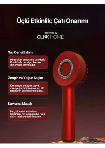 Kırmızı Işıkla Bakım Yağlı Saç Masaj Tarağı ve Güçlendirme Özelliği fırsatları