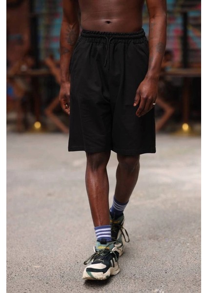 Erkek Iki Iplik Cepli Şort - Siyah