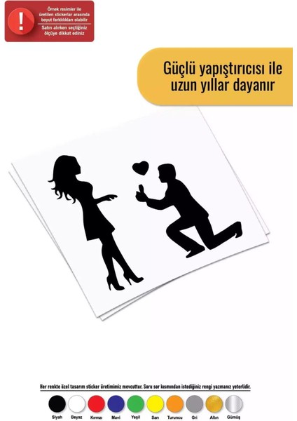 Evlilik Teklifi - Araç, Oto, Laptop, Duvar Uyumlu Sticker 60*60 cm