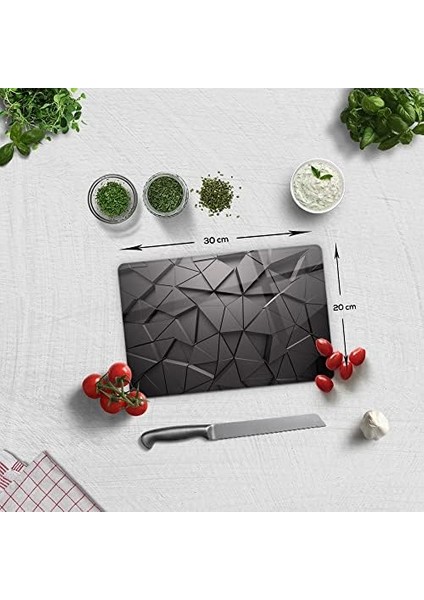 Antrasit Kristal | Cam Kesme Tahtası (20CM x 30CM) modelleri