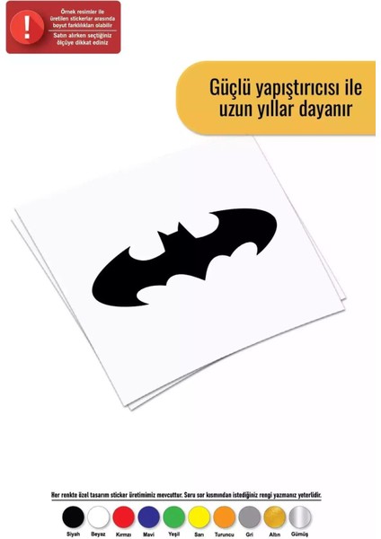 Batman Amblem Sticker Oto Motor Laptop Duvar Folyo Sticker 70 x 35 cm