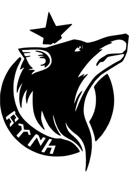 Bozkurt Ay Göktürkçe - Araç, Oto, Laptop, Duvar Uyumlu Sticker 30*36 cm