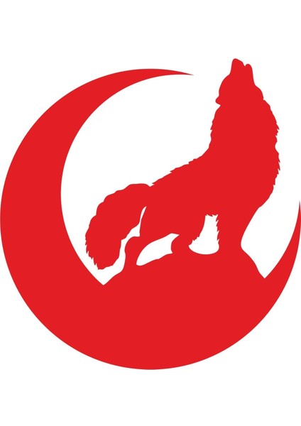 Hilal Içinde Bozkurt Sticker (Oto-Motor-Laptop-Duvar-Dekor) 20 x 20 cm fiyatları