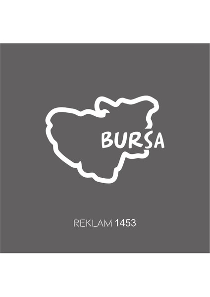 Bursa Il Haritası Oto Cam Özel Yeni Sticker 12*9 cm