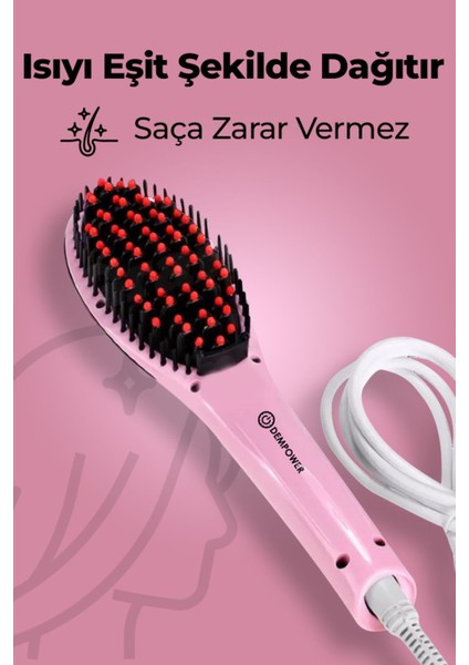 Pembe Saç Düzleştirici Tarak, HQT-906, Parlak ve Kolay Kullanımlı Güzellik Aracı modelleri