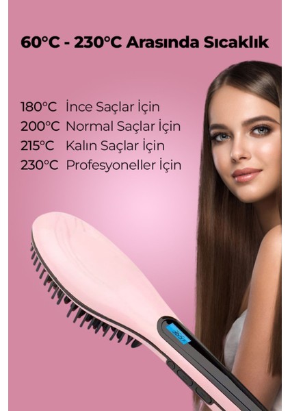 Pembe Saç Düzleştirici Tarak, HQT-906, Parlak ve Kolay Kullanımlı Güzellik Aracı indirimleri
