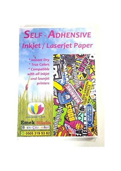 Adet A4 Yapışkanlı (Sticker) Kağıt Etiket Inkjet ve Laser Mat Yüzey modelleri