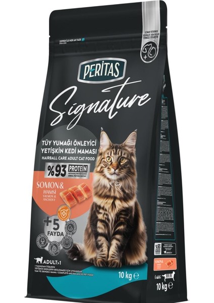 Signature Somonlu Yetişkin Kedi Maması Tüy Yumağı Önleyici 10 kg