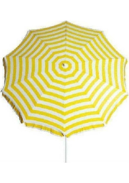 2 Metre Telli Eğilebilir Plaj Şemsiyesi, Sarı Renkli, Hafif ve Pratik Tasarım