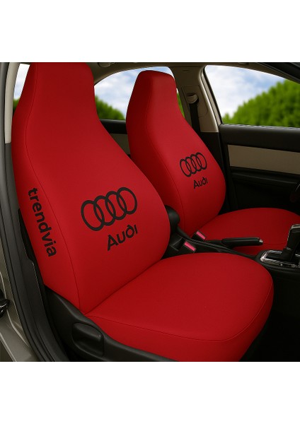 Audi Kırmızı Ön ve Arka Koltuk Kılıfı Takımı Penye Oto Kılıf Servis Tipi Uyumlu