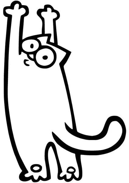 Gerinen Kedi Sticker Oto Motor Laptop Duvar Folyo Sticker 40X60 cm