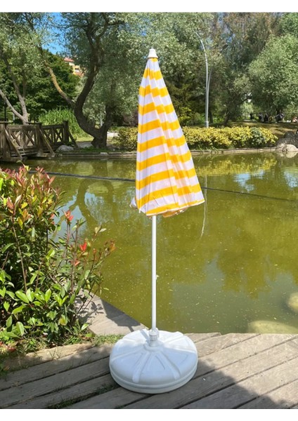 200 cm Sarı Plaj Şemsiyesi, 10 Telli ve Dayanıklı, Hafif ve Pratik Kullanım