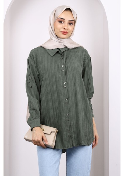 Haki Kol Detaylı Gömlek fiyatları