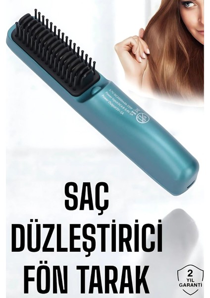 Kablosuz Saç Düzleştirici Tarak, Göstergeli, 30-60 Dk Kullanım Süresi, Mavi fırsatları