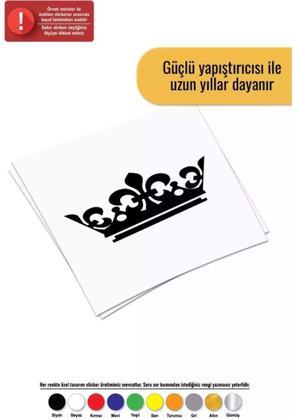 Kral Tacı - Araç, Oto, Laptop, Duvar Uyumlu Sticker 20*12 cm