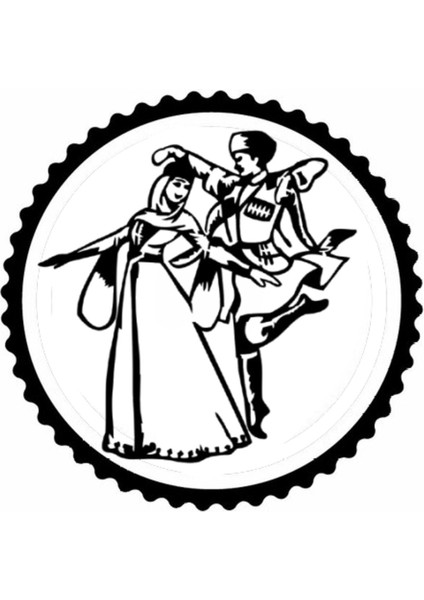 Kafkas Dansçılar 1.model Tasarım Sticker 20 x 20 cm