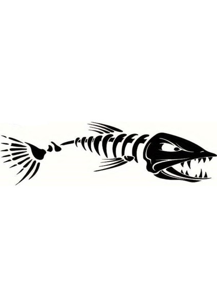 Pirana Kılçık Figür Oto Kaput Sticker 71 x 21 cm fiyatları