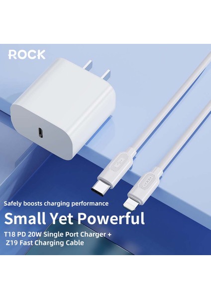 T18 20W Pd Lightning Kablo Seyahat Şarj Seti Beyaz