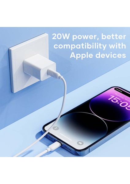 T18 20W Pd Lightning Kablo Seyahat Şarj Seti Beyaz fiyatları