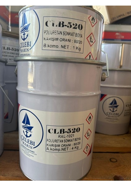 Çelebi Marin Poliüretan Son Kat Boya RAL1021 Sarı 5 kg