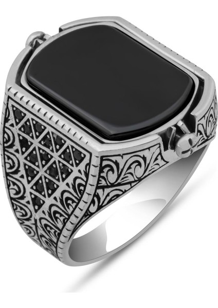 Hz. Süleyman Mührü Çift Taraflı 925 Erkek Gümüş Yüzük fiyatları