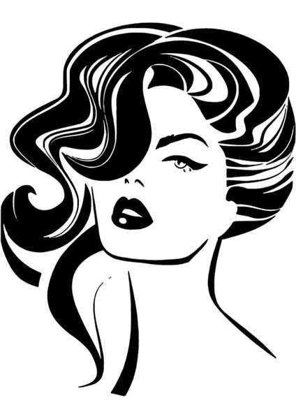 Vintage Kadın Sticker Duvar Dekor Sticker 40 x 52 cm