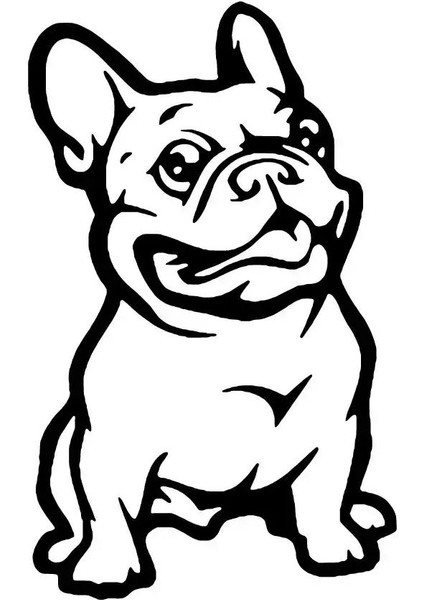 Sevimli Bulldog Sticker Oto Motor Laptop Duvar Folyo Sticker 20X32 cm