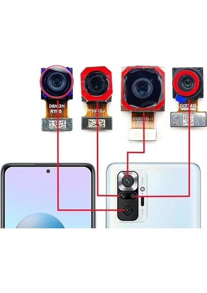 Xiaomi Redmi Note 10S Uyumlu Arka Kamera Seti 4 Adet