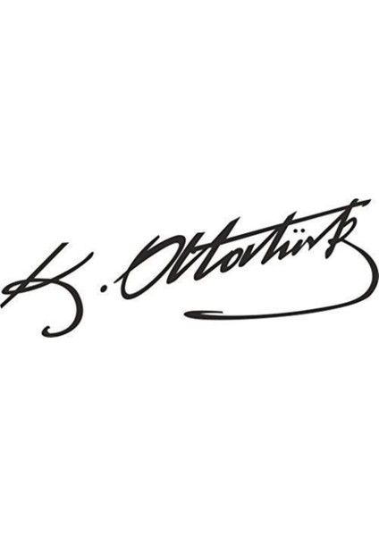 Kemal Atatürk Imzası Araba Sticker Motor Laptop Bilgisayar Etiket Çıkartma Siyah 20 cm