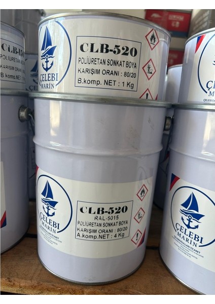 Çelebi Marin Poliüretan Son Kat Boya RAL5015 Mavi 5 kg