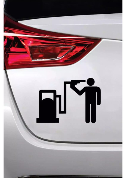 Benzin Pompası Kafaya - Araç, Oto, Laptop, Duvar Uyumlu Sticker 50*50 cm fiyatları