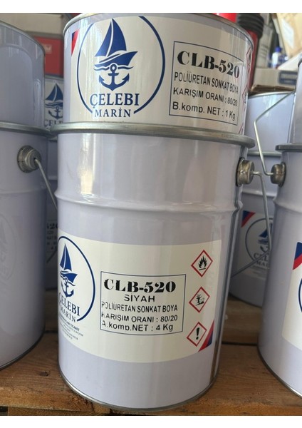 Çelebi Marin Poliüretan Son Kat Boya Siyah 5 kg