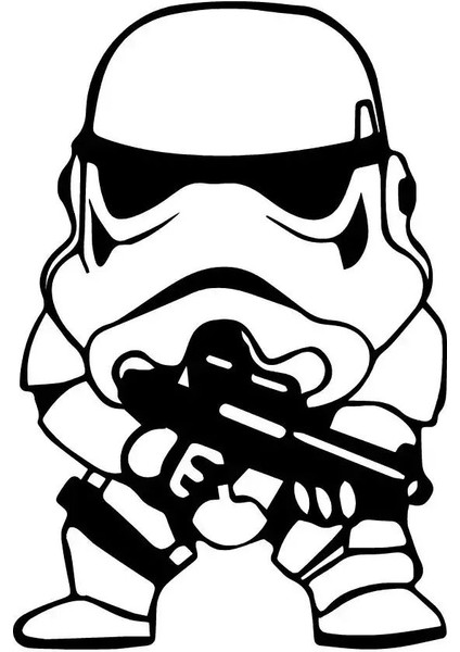 Star Wars Askeri Sticker (Oto-Motor-Laptop-Duvar-Dekor) 20 x 28 cm