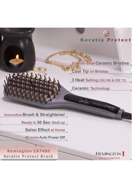 Keratin Protect Saç Düzleştirici Tarak, Siyah, Saç Bakım Aleti modelleri